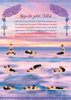 Yoga Poster für den guten Yogischlaf